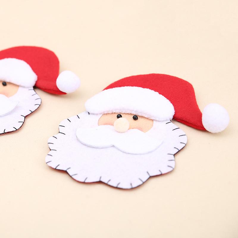 Christmas Santa Eyecatching Fork And Holder Set Unique Non Woven Fabric Design