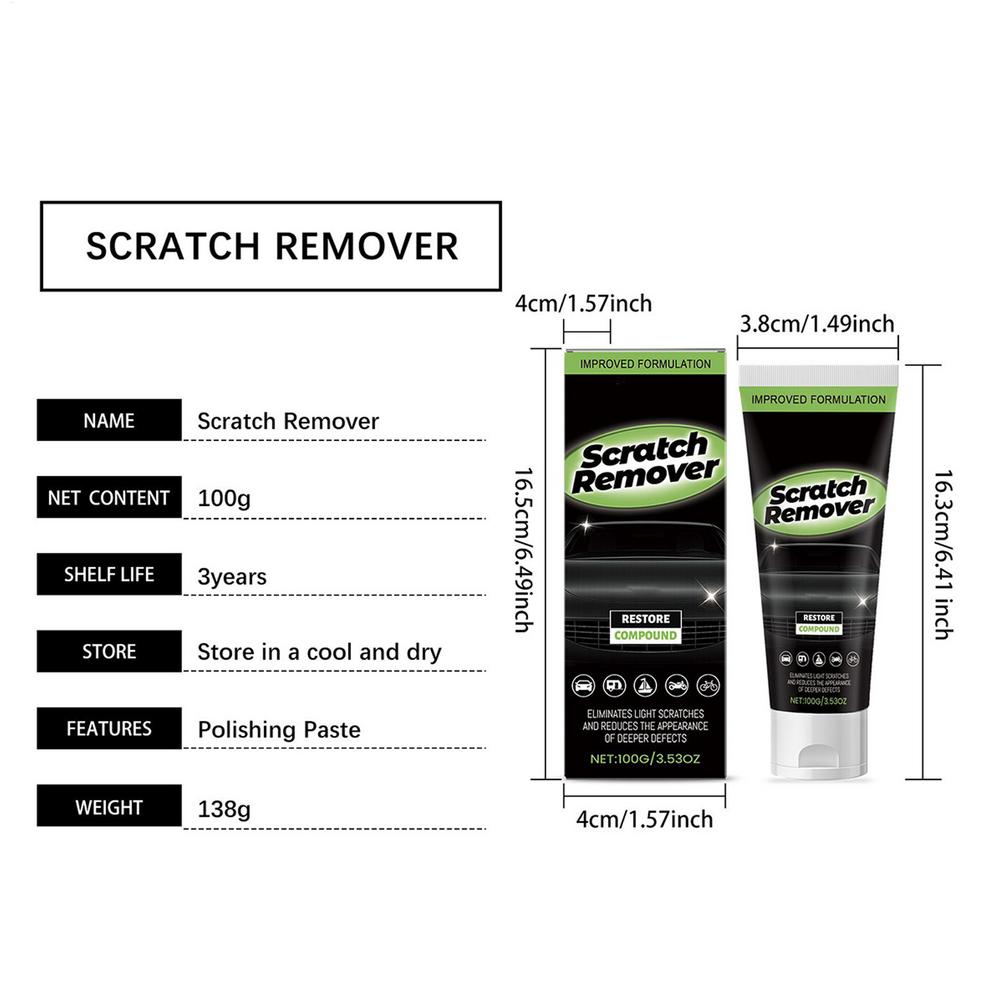 

100g Car Scratch Repair Polishing Paste Paint Scratch Remover Wax, Buffing Scuff Swirl Oxidation Rust Chip Trim Detailing