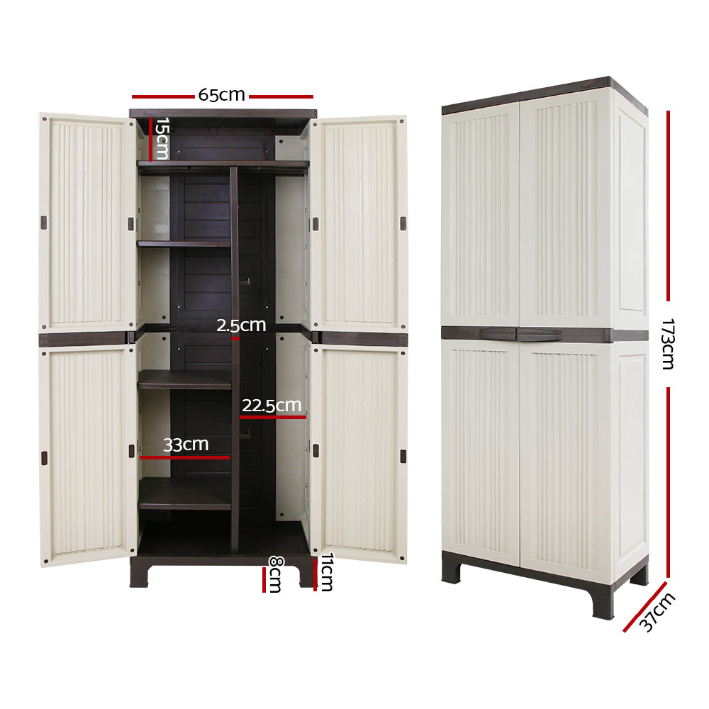 Cabinets & Cupboards Gardeon Outdoor Storage Cabinet Lockable Cupboard Garage 173Cm