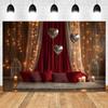 Romantic Valentine's Day Red Rose Love Candle Photography Banner Background, Indoor Scene Couple Photo Shooting Studio Backdrop