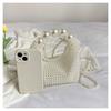 Pure hand-woven dinner bag female retro fairy pearl bag trendy large capacity portable shoulder bag