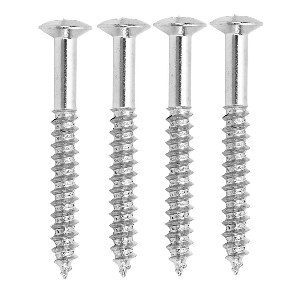 4 Pcs Neck Plate Mounting Screws High Strength Silver Metal Guitar Replacement Screw