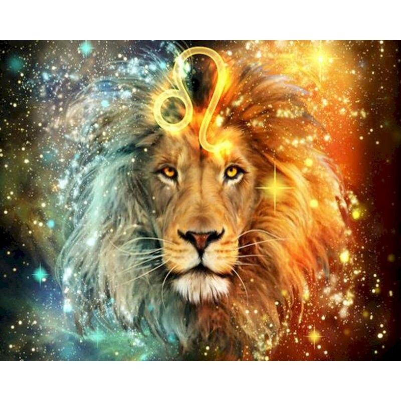 5D diamantová malba Lion Tiger Plné Kulaté Diamantové vyšívání Zvířátka Diy Barevný křížkový steh z kamínků Mozaika Umění