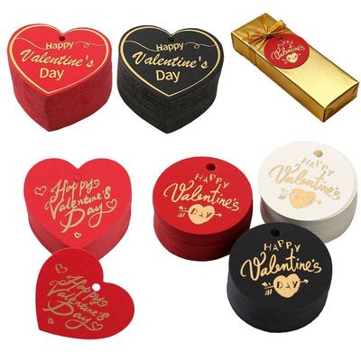 100pcs Heart Shaped Cards Valentine's Day Tags White Red Paper DIY Crafts Gift Labels Hanging Decoration Cake Decor Tag