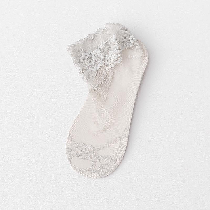 Women's Lace Breathable Cotton Low-Cut Socks - Invisible, Sweat-Absorbent, Summer Style