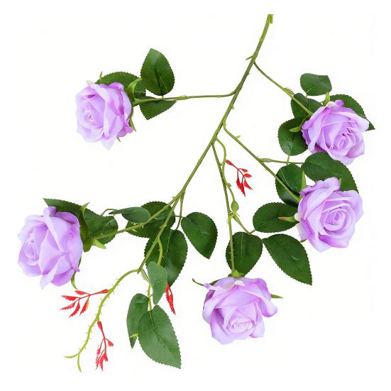 Artificial Rose Flowers for Flower Arrangement Faux Silk Rose Bouquet with 5 Heads Blooms for Parties Wedding Home Table Centerpiece