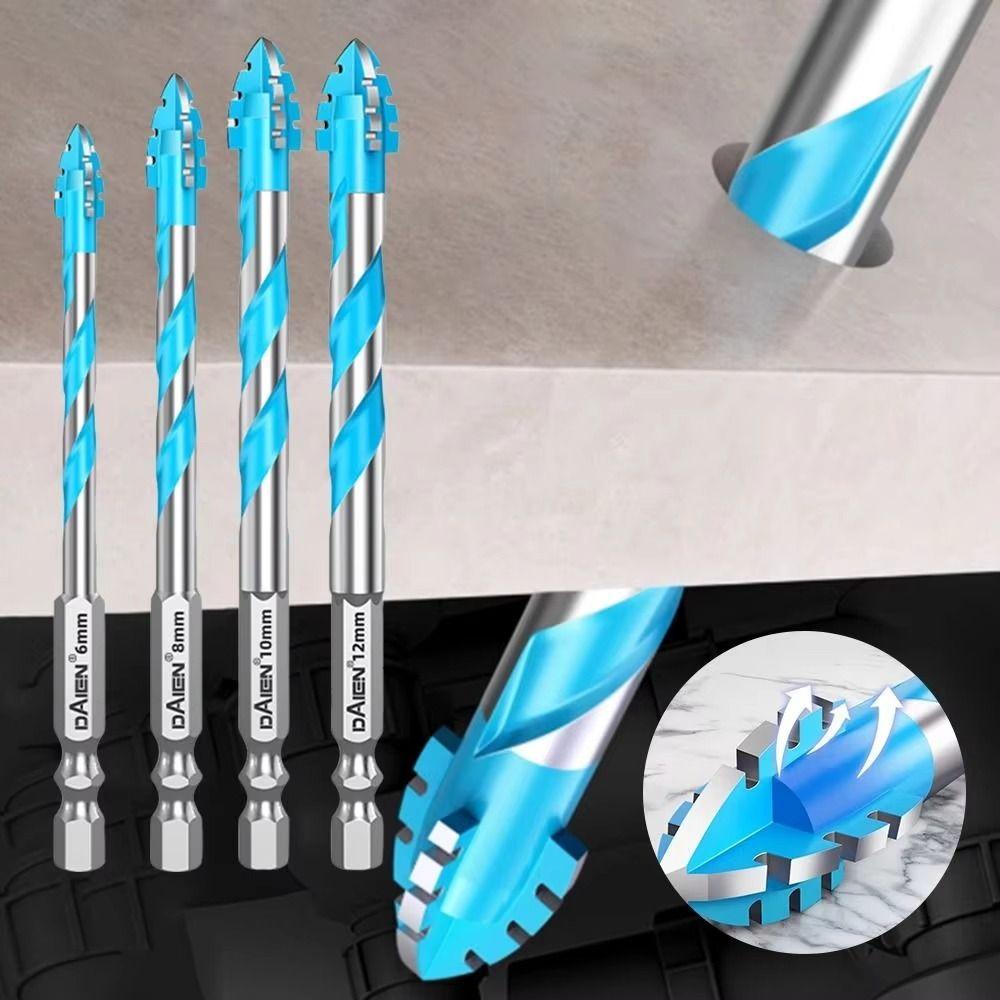 

Precision Drilling Eccentric Drill High Hardness Tile Drill Bit Triangle Tile Drill Set Rock Slab 4pcs