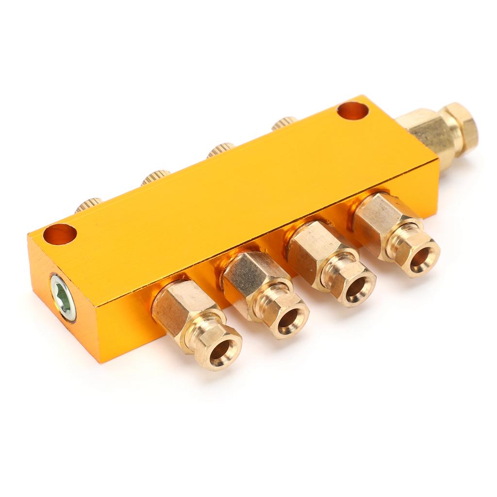 Oil Distributor B Type 4 Way Adjustable Lube Oil Piston Divider Valve 1 Inlet 4 Outlet
