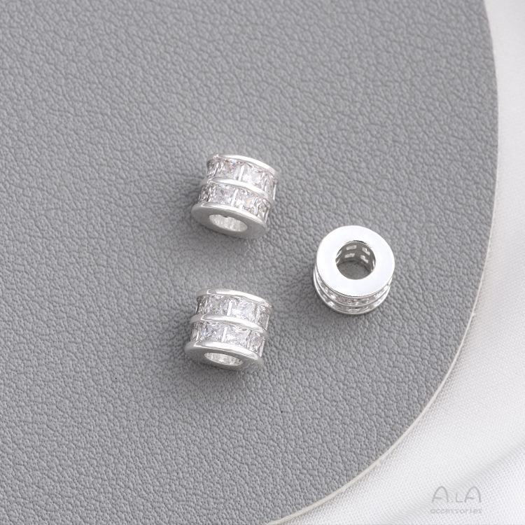 14K Gold-Plated Zircon Spacer Beads for DIY Jewelry
