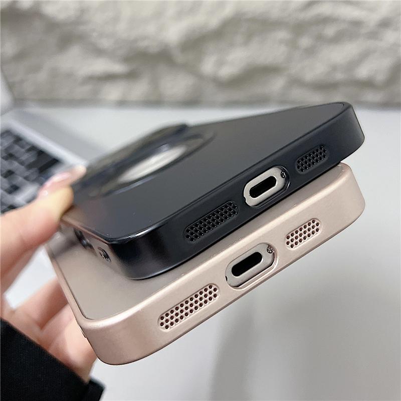 For iPhone 16 Pro Max Luxury Magesafe Magnetic Wireless Charging Phone Case For iPhone 15 14 Plus 13 12 Glass Lens Camera Cover