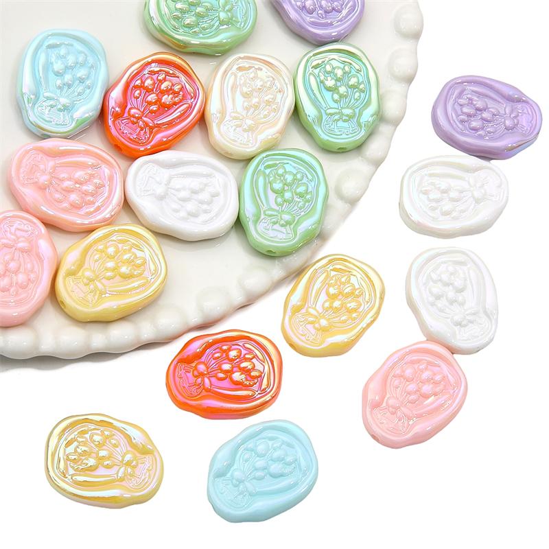 4Pcs Acrylic Tulip Cream Beads for DIY Necklace Bracelet Earring Jewelry Making Accessories