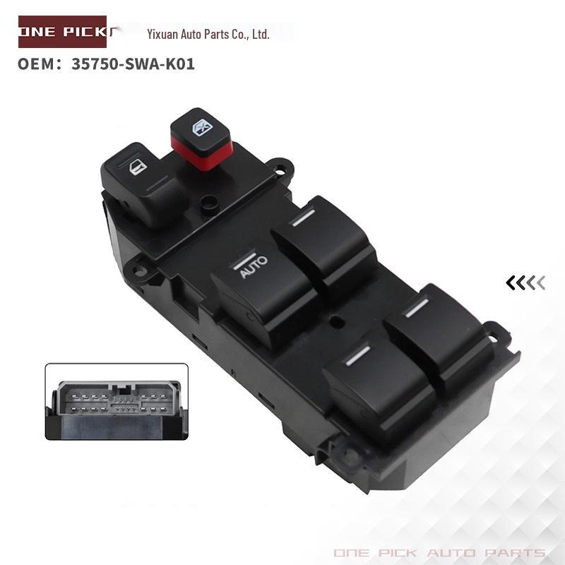 35750-SWA-K01: A 22-pin window regulator switch for Honda Civic.