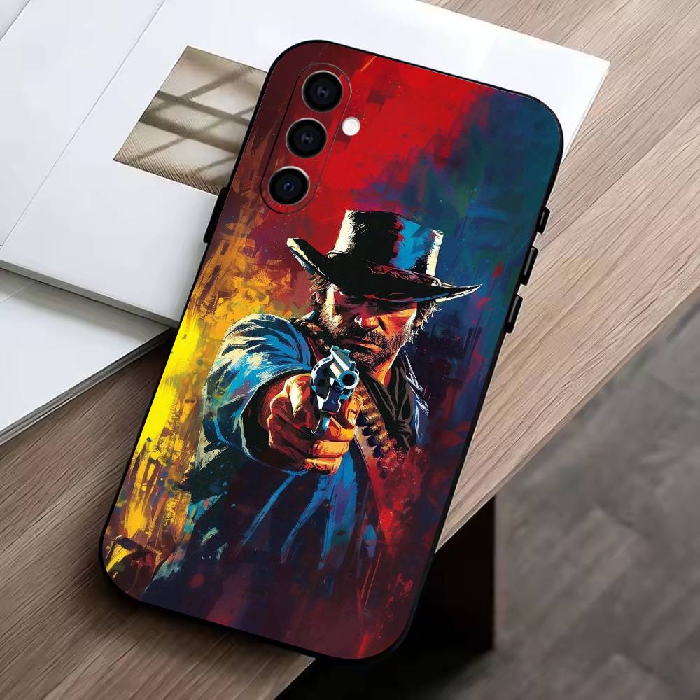 RDR2-Arthur Morgan Phone Case For Samsung Galaxy A73,A72,A71,A70,A53,A52,A51,Soft Silicone Black Cover