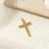 1 Piece Cross Pendants 304 Stainless Steel 18K Gold Plated Religious Clear Cubic Zirconia Charms for DIY Necklace 3.3cm x 2cm