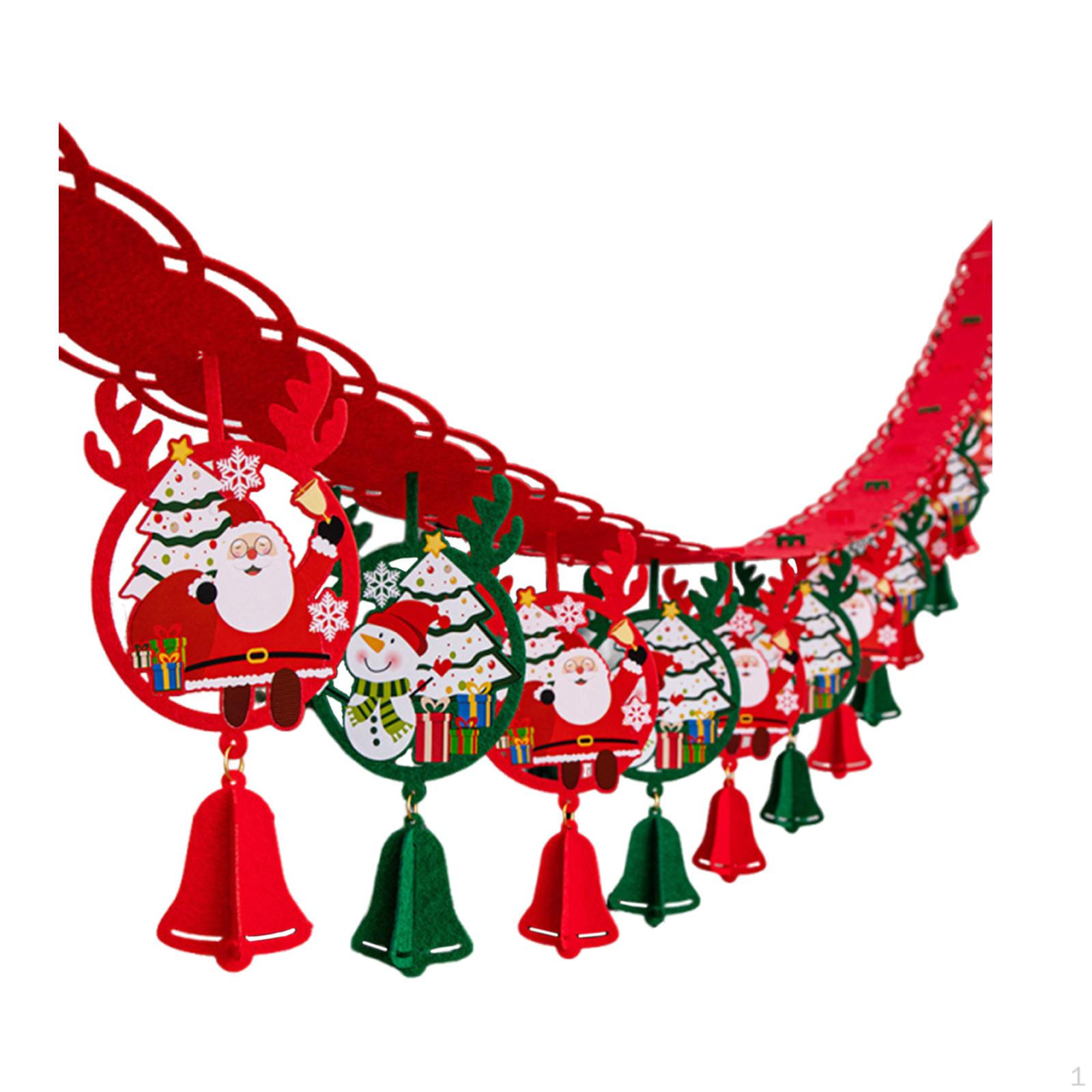 

Christmas Banner Hanging,Snowman Santa Claus Decor Sturdy Decorative Xmas Ornament for Holiday