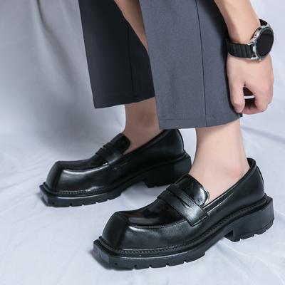 Scarpe Classiche Lefu Personalizzate da Uomo a Punta Quadrata con Suola Spessa Durevoli e Minimaliste Eleganti Scarpe in Pelle Nere Taglia 38-44