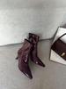 Autumn new square head high-heeled short boots are not tired after standing for a long time, zipper Martin boots commuter thin boots women
