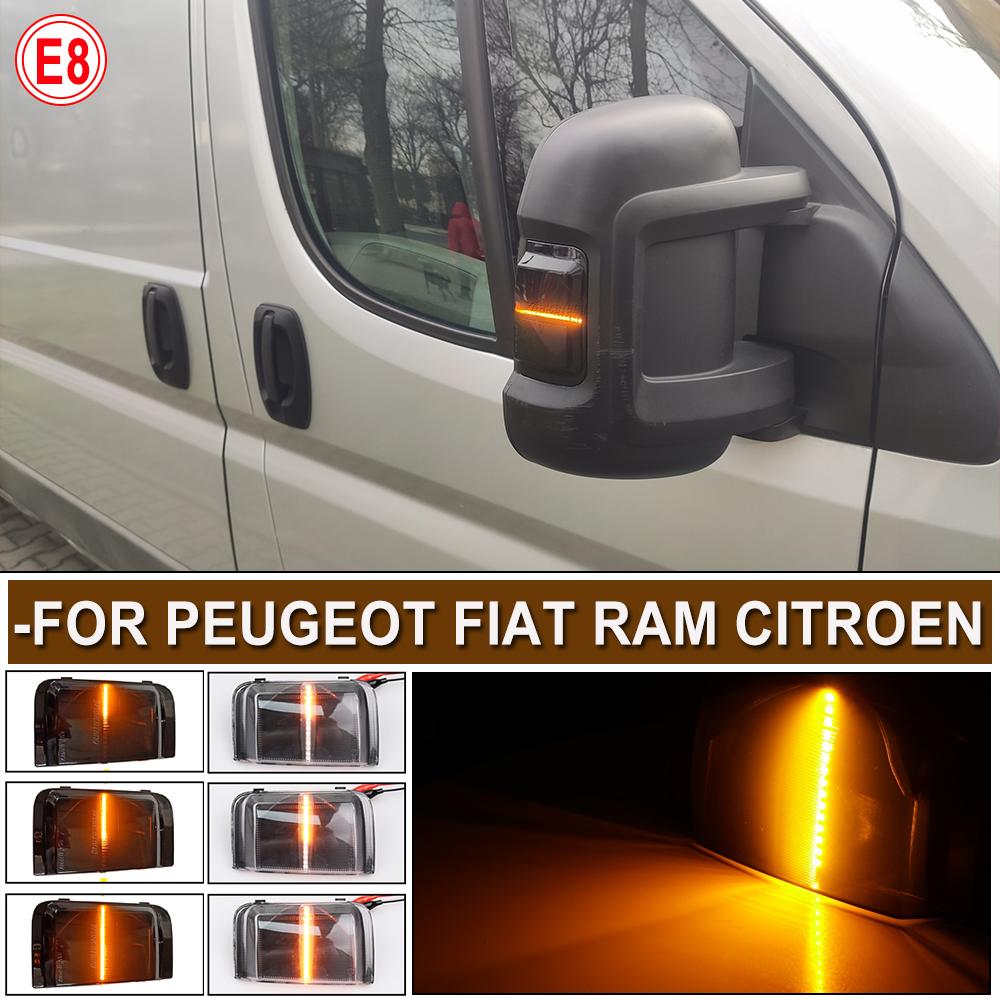 LED Dynamic Amber Side Mirror Turn Signal Lights for Fiat Ducato Citroen Jumper Relay Peugeot Boxer RAM Promaster Car Styling
