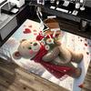 1pc Anime Cartoon Design Valentine's Day Gift - Teddy Bear with Red Roses and Hearts Office Chair Mat Non-Slip Carpet Suitable for Home Decor Living R