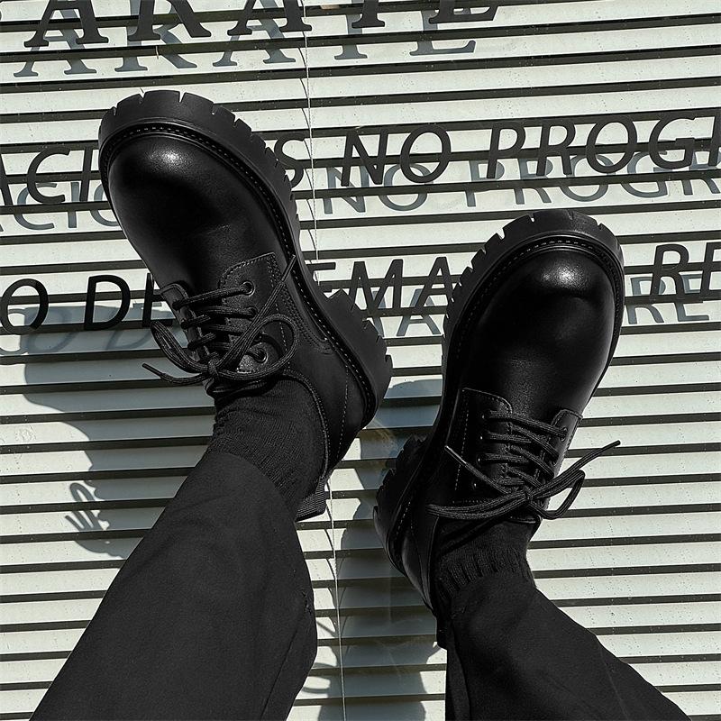 Leather Shoes Men's British Platform Casual Derby Shoes Formal Business Wedding Height Increase Men's Shoes 2951-J