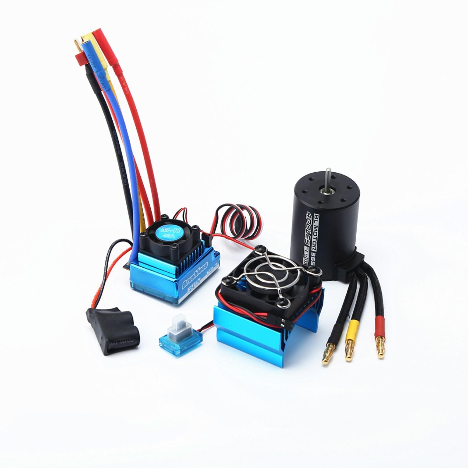 

3650 2300KV безщітковий двигун і з 80A ESC і кришкою радіатора комбінована заміна для HSP HPI Wltoys 1:8/1:10 Пульт дистанційного керування для автомобіля та човна 45A синій