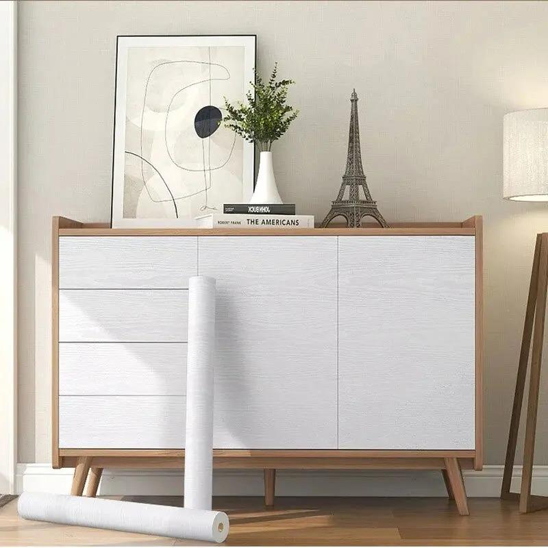 Modern style wood grain 40cm decorative cabinet door kitchen living room wallpaper waterproof moisture-proof mildew proof