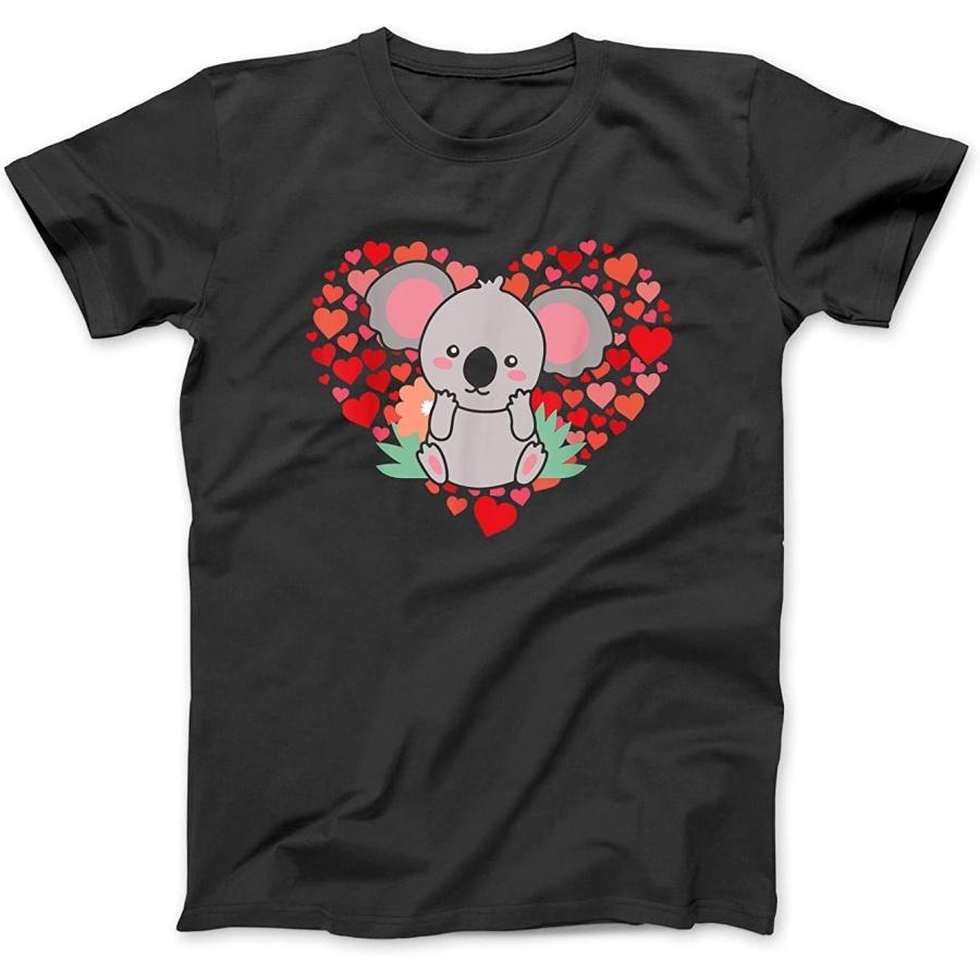 Valentines Day Hearts Day Cupid Love Koala Lover T-Shirt Sweatshirt Hoodie Tanktop for Men Women Kids Black S