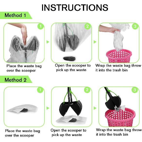 TIMINGILA Pooper Scooper 28" Long Handle Portable Pet Poop Scooper for Large and Small Dogs,High Strength Material and Durable Spring,Great for