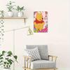 1pc "Hello There!" Metal Tin Sign 8x12 Inch - Vintage Wall Art with Winnie, Piglet, Tigger & Eeyore, Colorful Floral & Polka Dot
