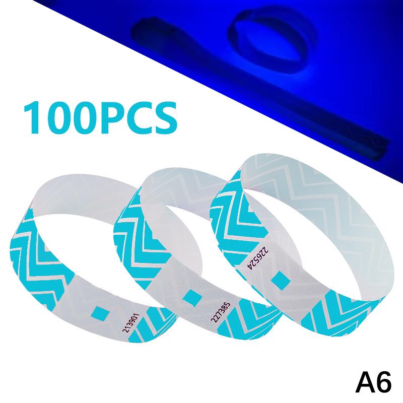 50/100 Pièces Bracelets en Papier à Rayures Néon Imperméables Fluorescents Jetables de Sécurité Pour Concerts, Fêtes, Événements