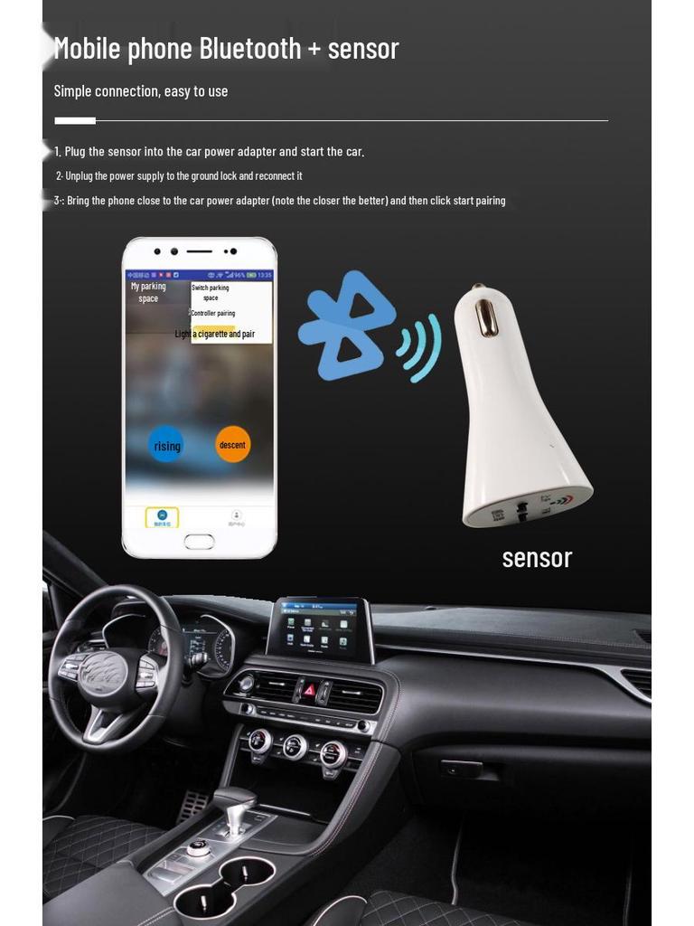 Smart Bluetooth Car Parking Space Lock Type D with Remote Control