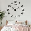 Nordic Style Wall Clock with Lasers Engraving 3D Digital Display Silent Sweep Movement Easy Installation Number Clock Room Decor