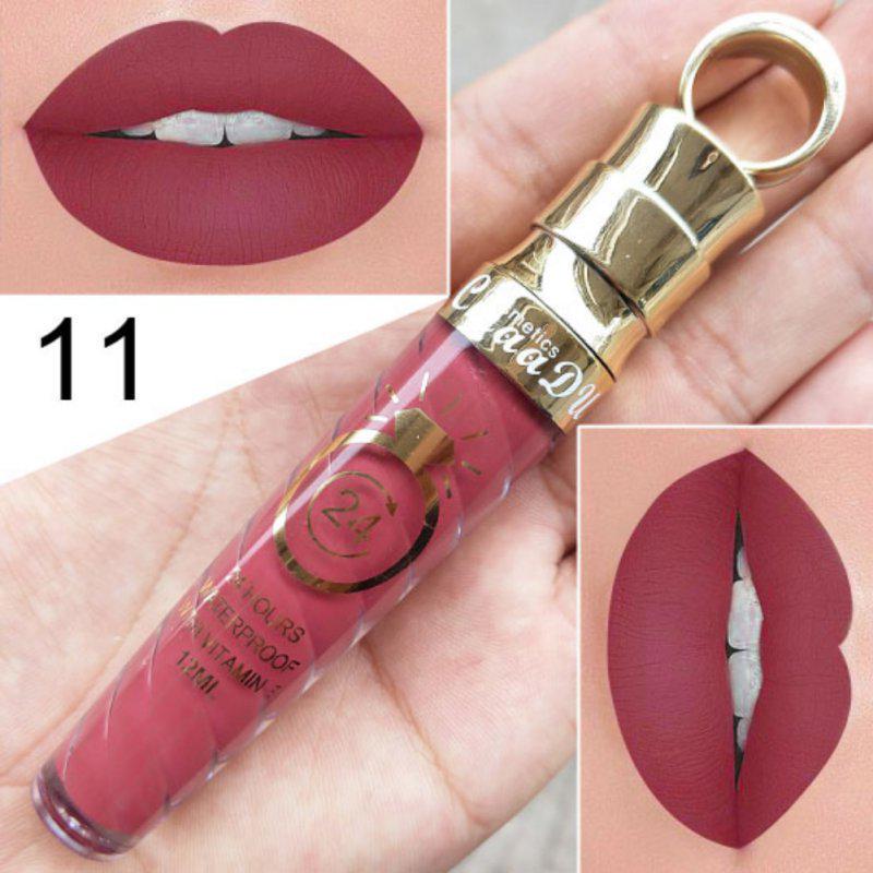 20 Farben wasserfester, langlebiger matt+schimmernder Lippenstift Mental Beauty Lipgloss 11 white
