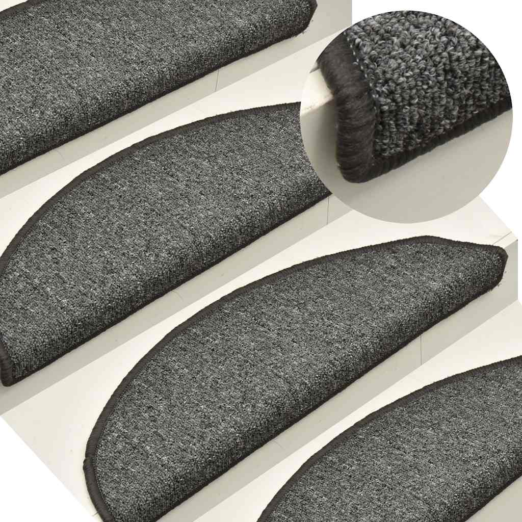 Stair Mats 30 Pcs. Dark Grey 56X17X3 Cm