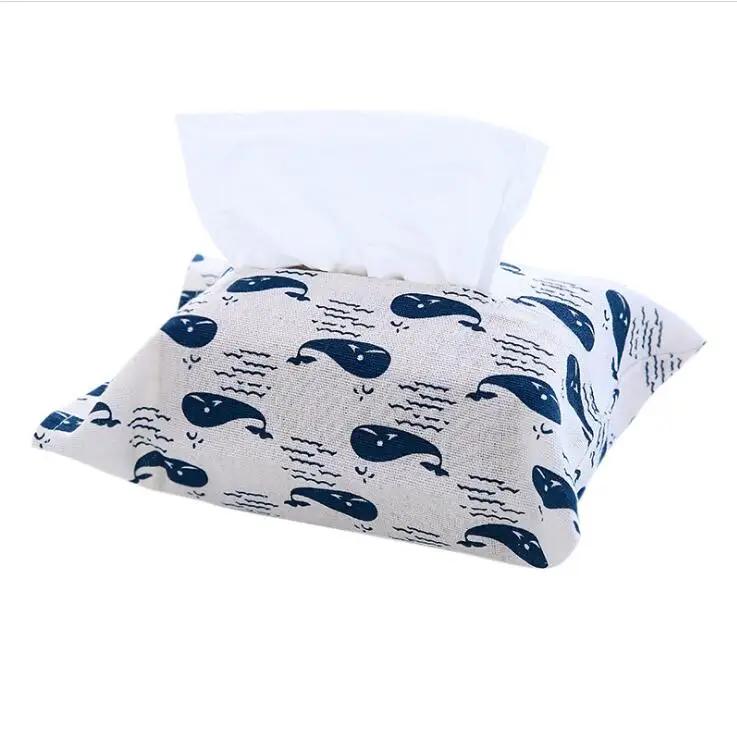 Cute Cartoon Tissue Box Napkin Paper Container Napkin Case Cotton And Linen Home Decoration Paper Towel Home Car