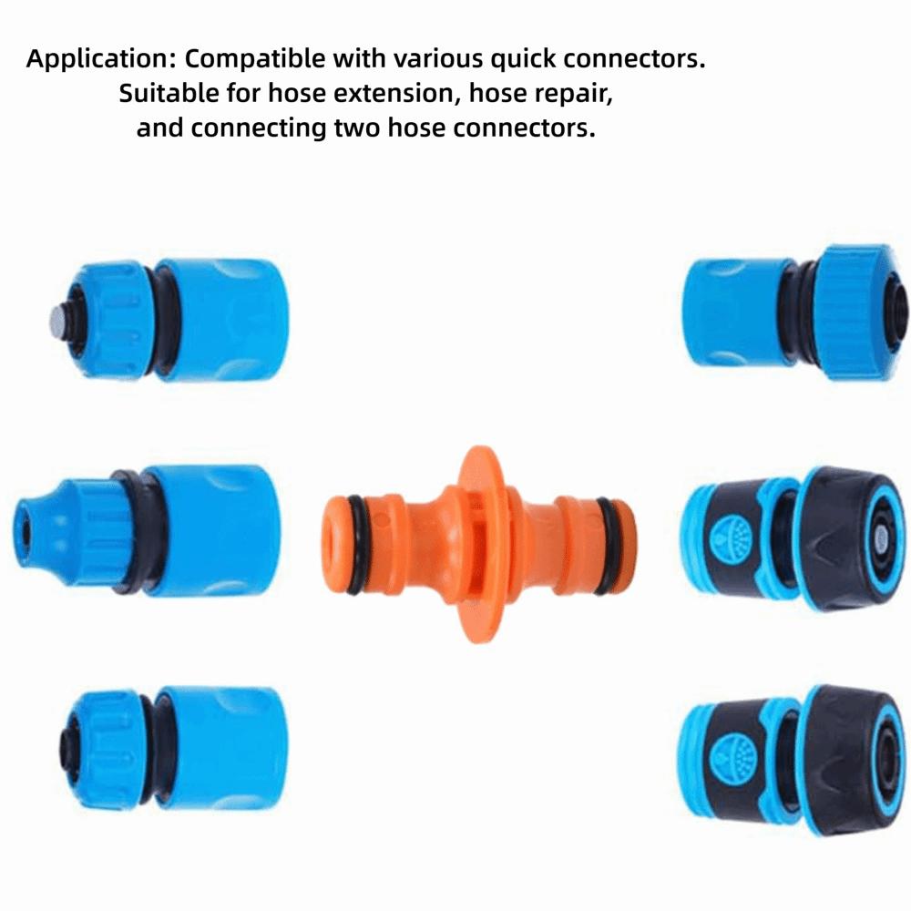 10Pcs Orange Hose Nipple Quick Connect 2‑Way Hose Nipple Irrigation Supplies Greenhouse Watering