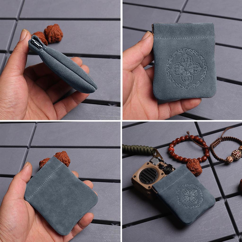 Versatile Jewelry Case Portable Storage Bag for Necklaces/Earrings/Rings Soft Flannelette Leather Jewellery Pouch