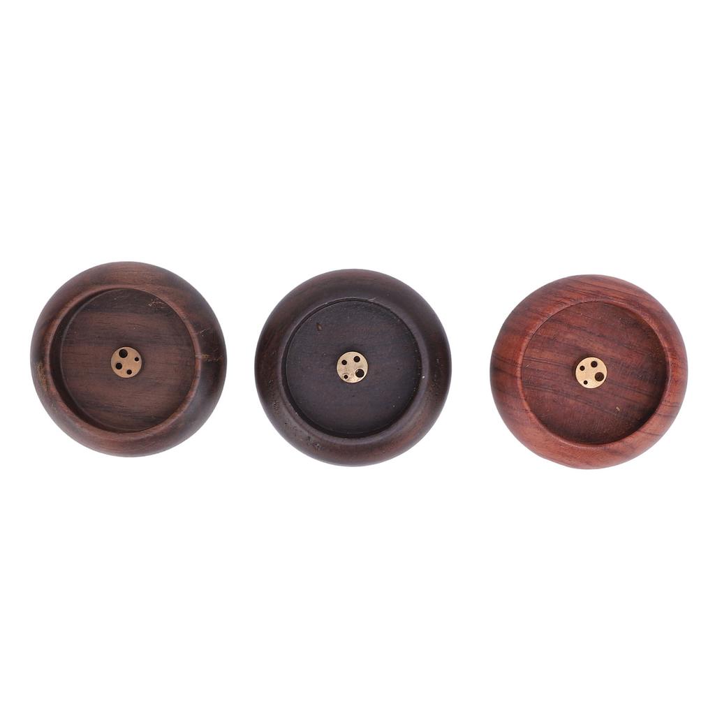 3pcs Incense Holder Walnut Rosewood Ebony Solid Wood Vintage Incense Stick Burner for Home Decor