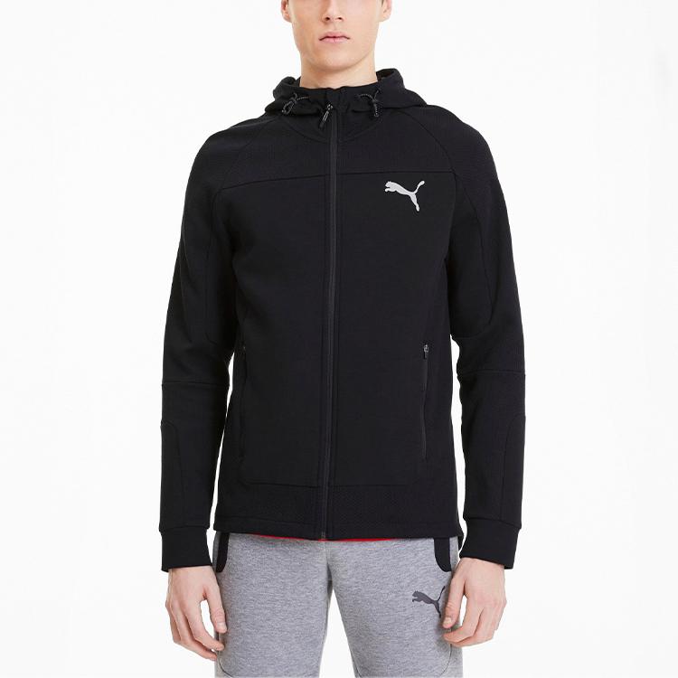 Puma Evostripe Logo Zip-Up Hoodie Jacket Men Outerwear Black 582725-01