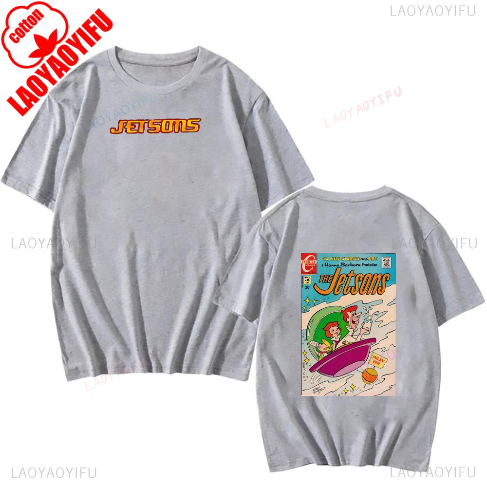 The Jetsons Printed T-shirt Tops Cartoon The Jetsons Letter Clothes Comfy Casual Breathable T Shirt Social Club