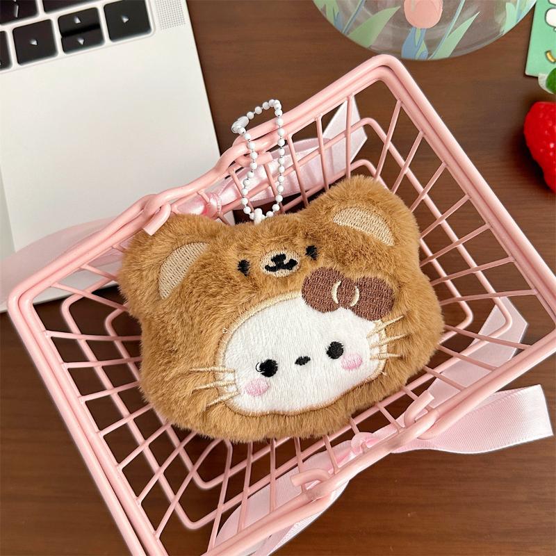 Creative Kawaii Anime Sanrio Hello Kitty Plush Keychain Cute Backpack Pendant Decoration Accessories Soft Stuffed Doll Toy Gifts