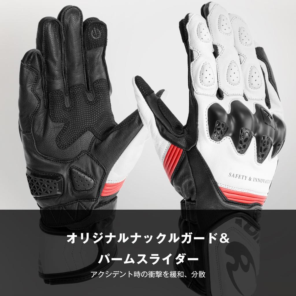 KOMINE 2025 Model Motorcycle Racing Gloves Size L 06-266 GK-266 Black/Red,
