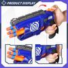Kids Toy Gun 6-Shot Soft Bullet Blaster with 20 Foam Darts Target Wristband for Indoor Outdoor Play Shooting Battle Boys Gifts