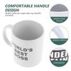 350ml Keramiktasse Dunder Mifflin Worlds Best Boss Wasserbecher Persönlichkeit Büro Kaffeetasse (Weiß)