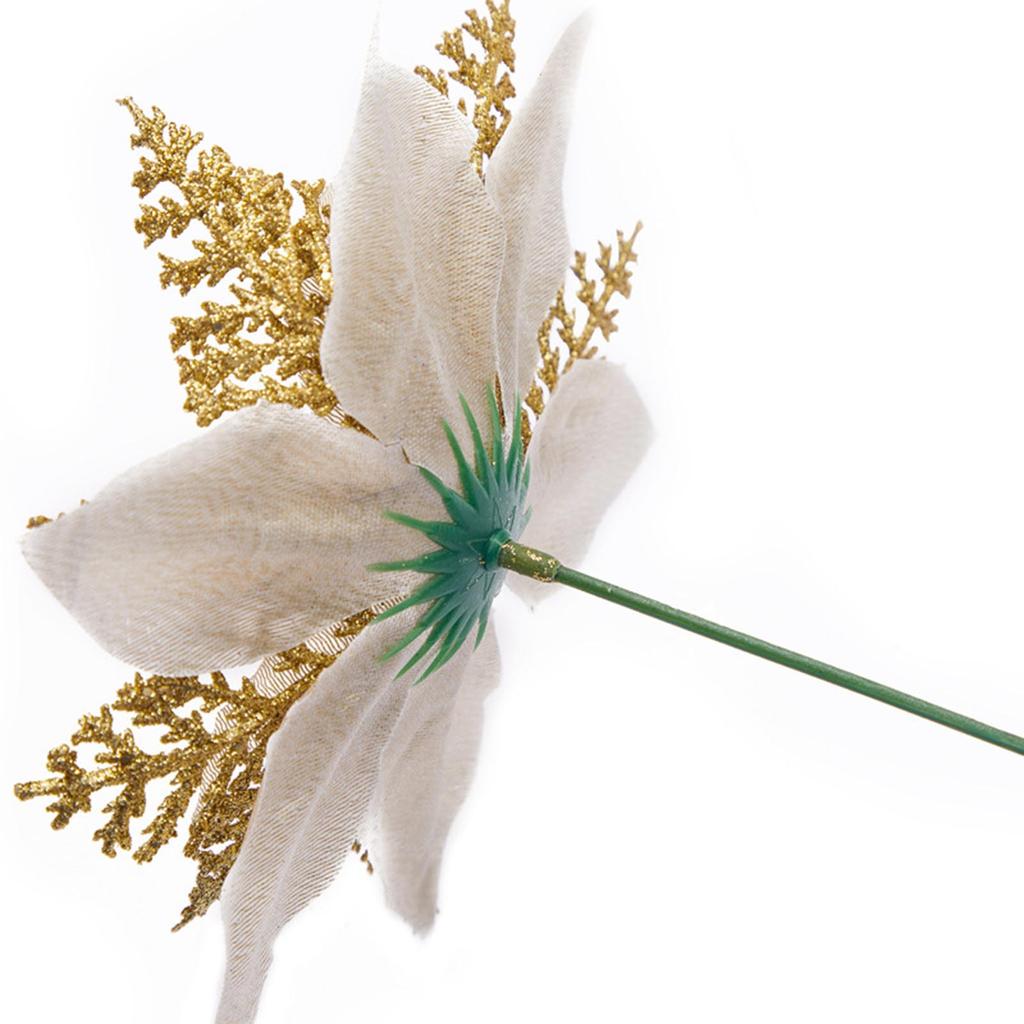 Glitter Christmas Flower Artificial Flowers Merry Christmas Decorations Home Xmas Tree Ornaments 5pcs