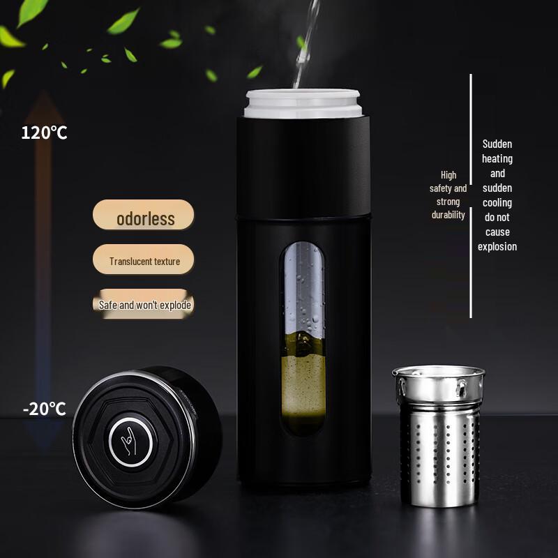 Xinke Tea Infuser Double-Layer Glass Cup, 420ml