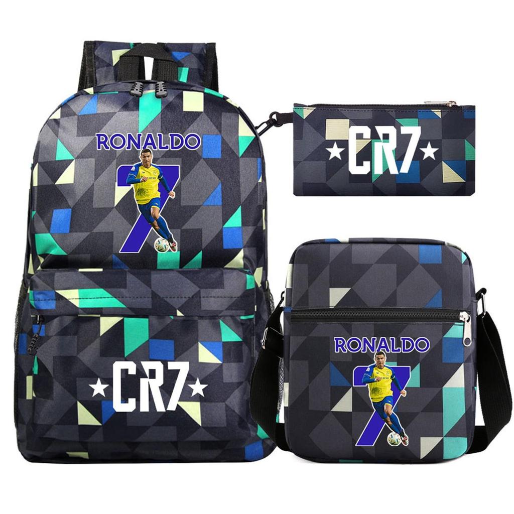 Youth Fashion Backpack Shoulder Bag Pencil Case Children'S Student School Bag 3-Piece Set