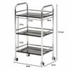 Fuji Boeki Kitchen Cart, 3-Tier, 40cm Wide X 32cm Deep X 74.5cm High, Black, Steel, with Casters, Assembly Required, 93396