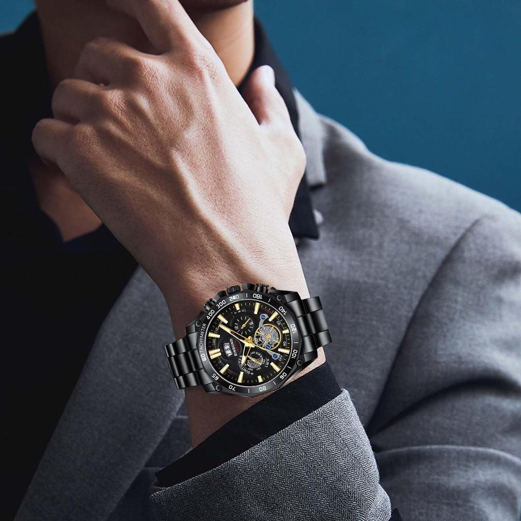RORIOS Men's Watch, Multifunctional, Date Display, Quartz, Luminous, Lightweight, Waterproof, Work, Commute, Stylish, Popular, Simple, Business,