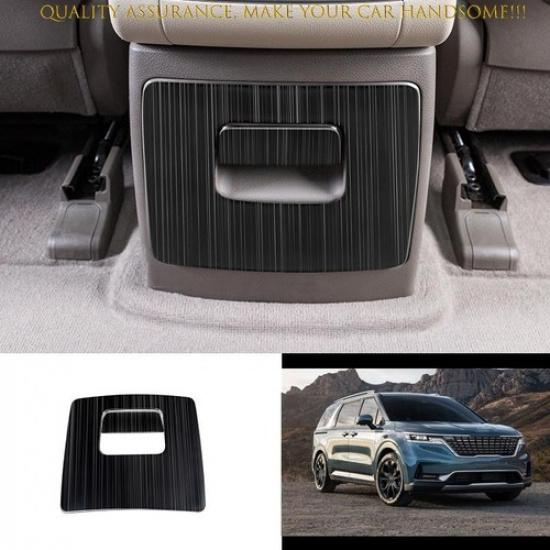 For Kia Carnival 2022-2024 Black Titanium Rear Center Storage Box Cover Trim 2PC